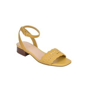 EASY STREET Womens Yellow Evolve Ingrid2 Square Toe Block Heel Sandals 8.5 M